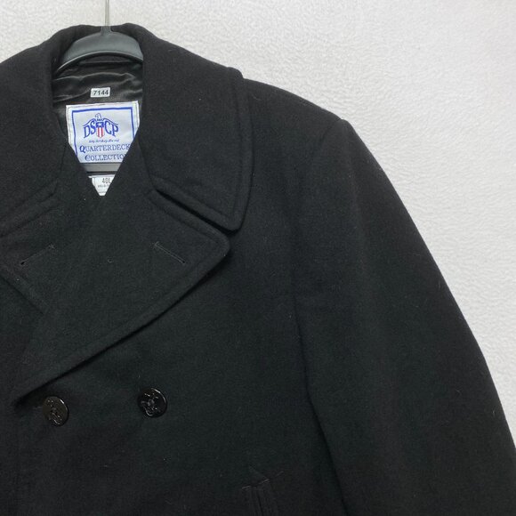 DSCP Quarter Deck Collection Pea Coat Mens 40L Navy Black Wool US NAVY - Picture 2 of 12